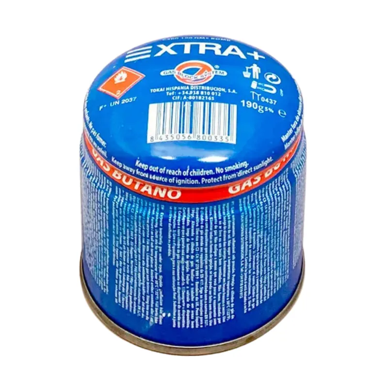 Bombona de gas Extra+ portátil para hornillos camping gas de cachimba con duración 5-7 usos