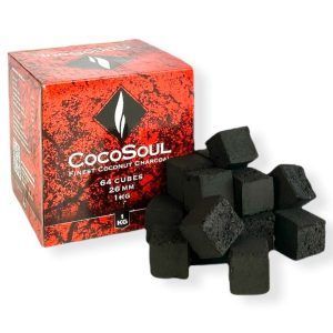 Carbón Cocosoul 26mm para cachimba premium con combustión uniforme y resistente al desgaste
