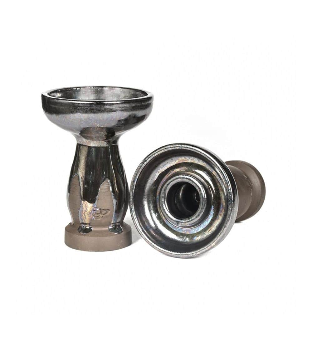 Cazoleta Helium Atom de barro negro artesanal con acabado brillante