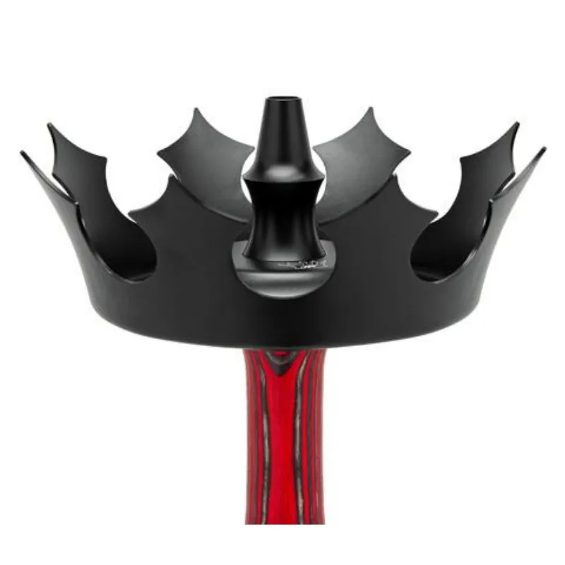 Plato Corona Regal Hookah en aluminio anodizado negro para cachimba
