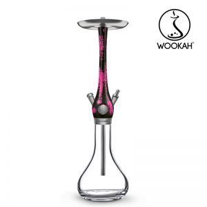 Cachimba Wookah Smooth Black Pink 2.0 en madera maciza y acero V2A con base de cristal soplada a mano