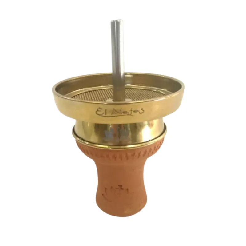 Gestor de calor El Nefes Titanium tipo screen tradicional con acabado dorado brillante para cachimba cazoleta