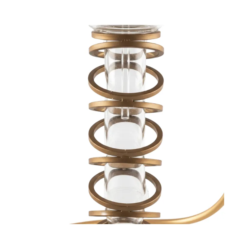 Cachimba MS Ring Mashisha con diseño futurista exclusivo en el mercado, fabricada en cristal con soporte de acero inoxidable, pieza de la cual nadie pasa desapercibido al verla, ideal para decorar o fumar sacando un gran rendimiento, incluye manguera de silicona, pinzas, cazoleta, base de cristal y soporte de acero en The Good Shisha