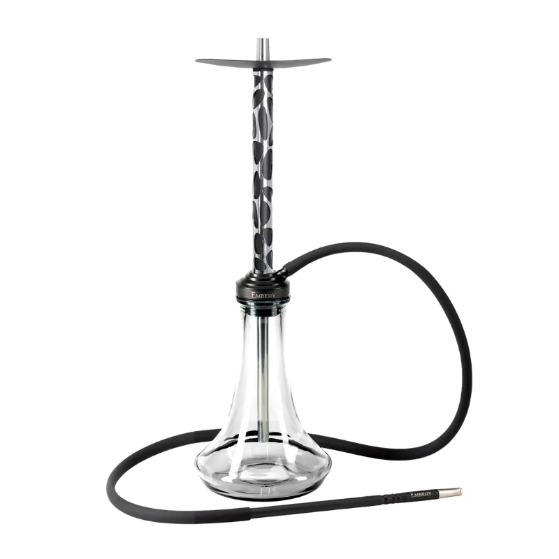 Cachimba Embery Mono Wave ucraniana fabricada en acero inoxidable y aluminio anodizado, con base, boquilla, plato y juego completo de gomas para base, cazoleta y manguera en The Good Shisha