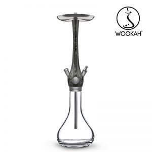 Cachimba Wookah Smooth Tenebris en madera maciza y acero V2A con base de cristal soplada a mano