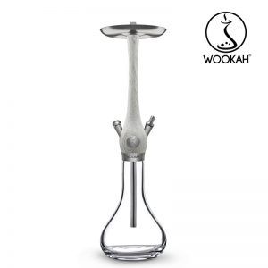 Cachimba Wookah Smooth White Nox 2.0 de 63 cm en madera y acero V2A con base soplada a mano
