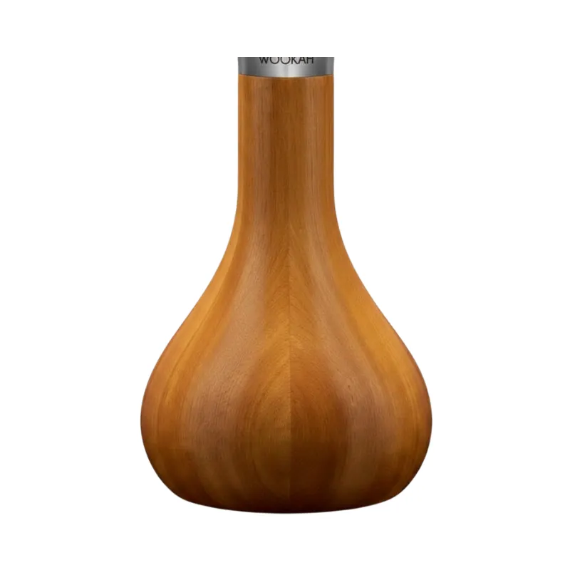 Cachimba Wookah Classic Iroko en madera maciza de iroko y acero V2A con base de cristal soplada a mano