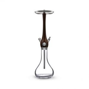 Cachimba Wookah Smooth Wengue Click Clear en madera maciza de wengue y acero V2A con base soplada a mano