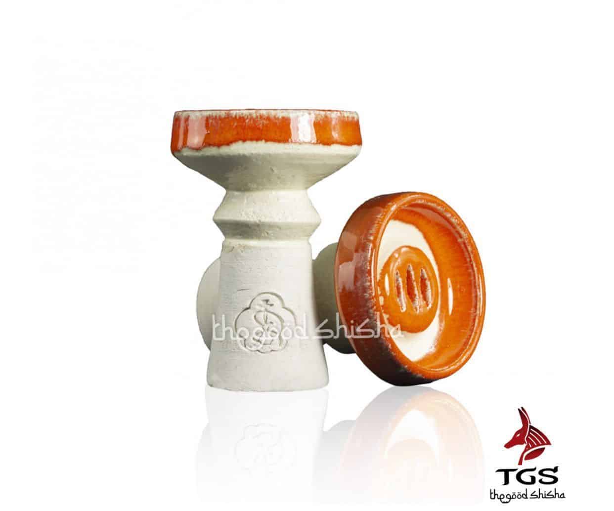 Cazoleta Grizzly Bowl de barro blanco de tipo treepo para shisha