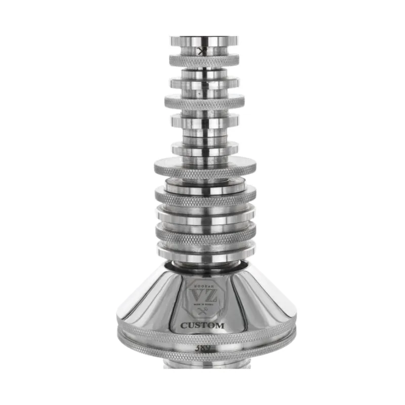 Cachimba VZ Hookah Custom Mini en acero inoxidable V2A con diseño modular y difusor regulable mastil