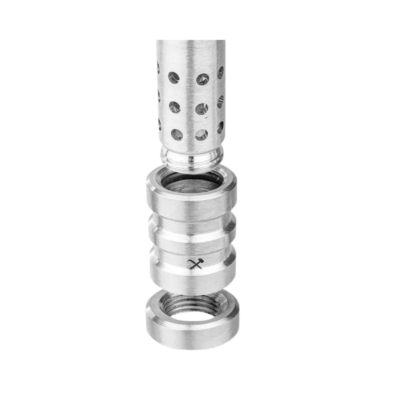 Cachimba VZ Hookah Custom Mini en acero inoxidable V2A con diseño modular y difusor regulable tubo