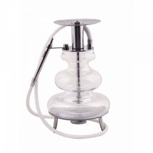 Cachimba Oduman N1 Hookah turca con base de 25 cm en cristal soplado artesanal, acero inoxidable y LED multicolor