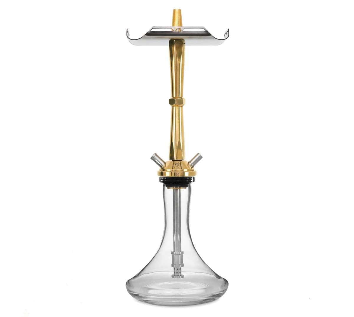 Cachimba VZ Hookah Brass en latón premium con purga única y sonido de taser
