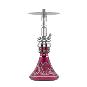Cachimba MIG Air Force S Red Silver de acero inoxidable V2A con base de cristal de bohemia