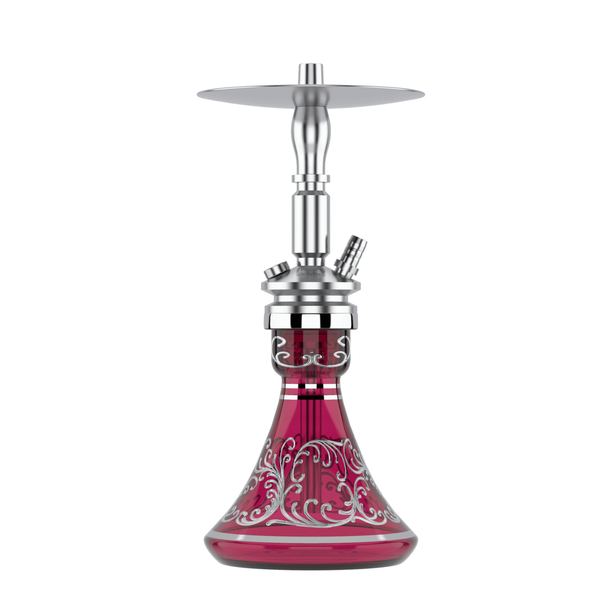 Cachimba MIG Air Force S Red Silver de acero inoxidable V2A con base de cristal de bohemia