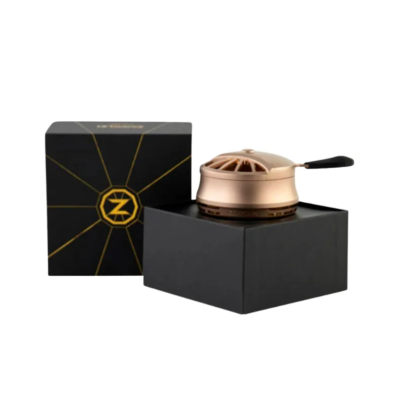 Gestor de calor ZidClouds Zeppelin en aluminio premium forrado en titanio con capacidad para 3 carbones caja