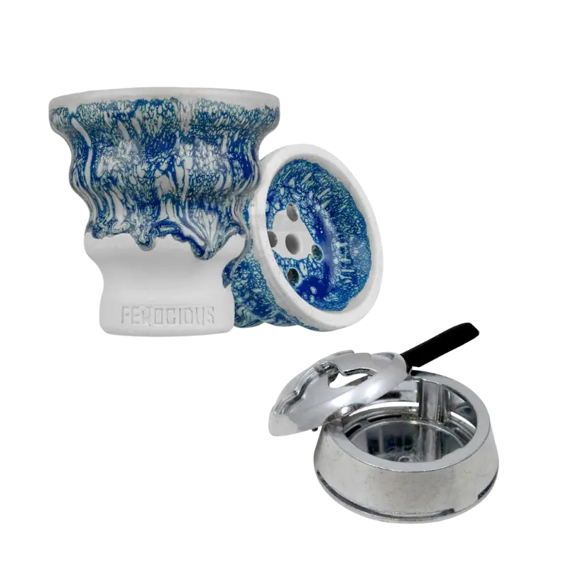 Pack cazoleta gestor calor con cazoleta Ferocious Granada y gestor de calor tipo Kaloud para mejor control del calor en sesiones de cachimba en The Good Shisha