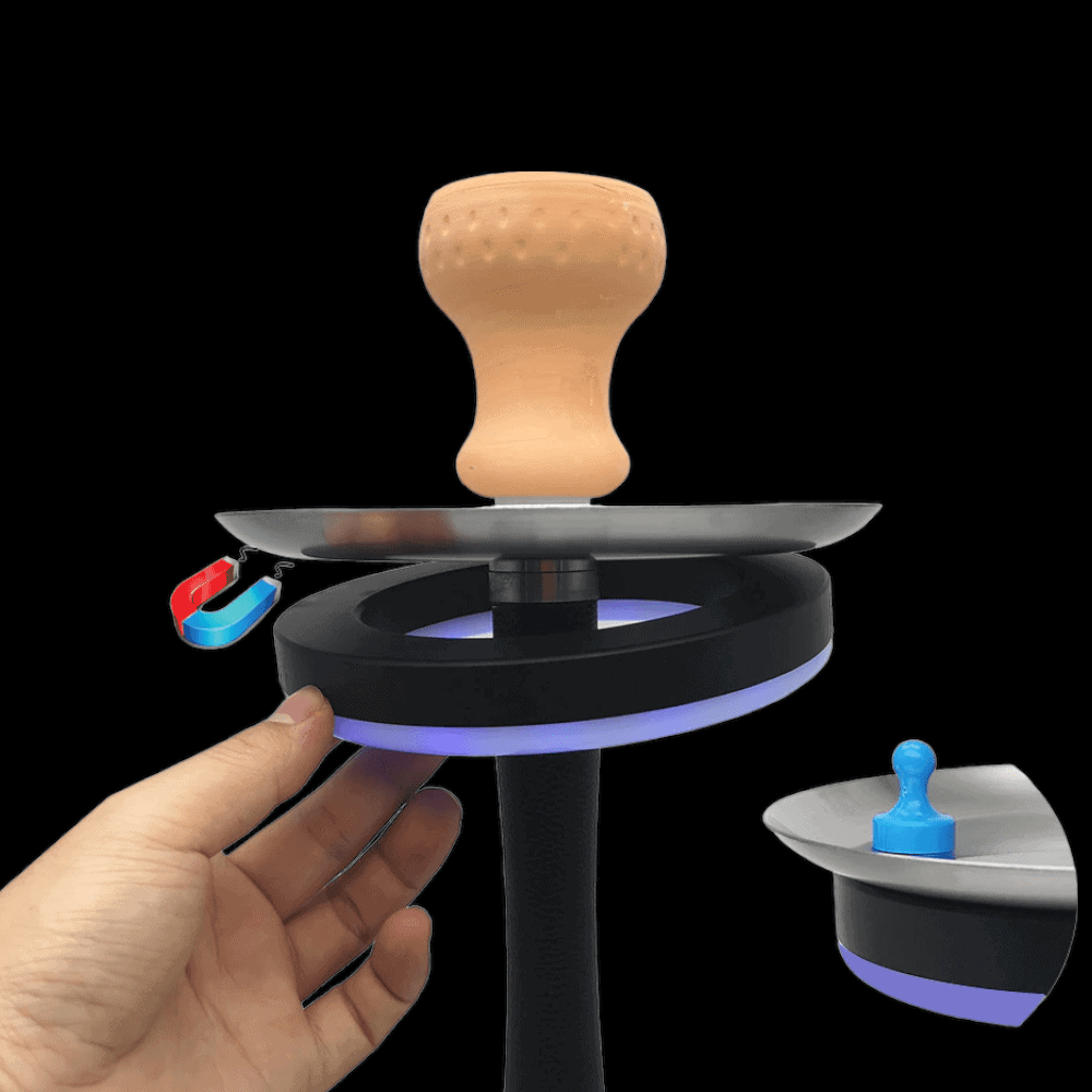 Aro LED imantado para plato de cachimba con batería interna y mando para cambiar el color cachimba