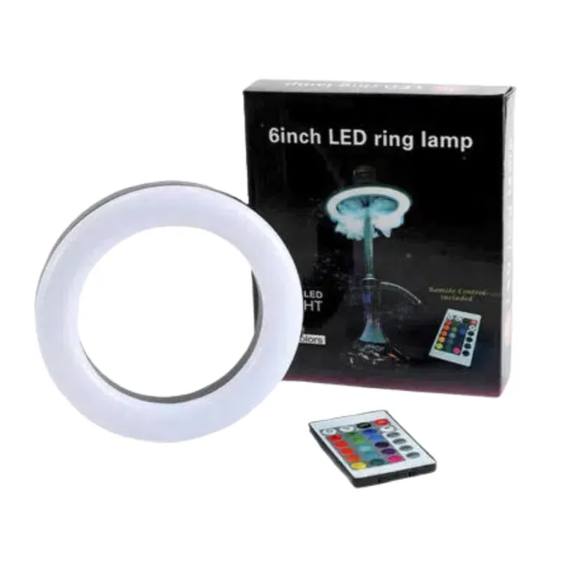 Aro LED imantado para plato de cachimba con batería interna y mando para cambiar el color caja