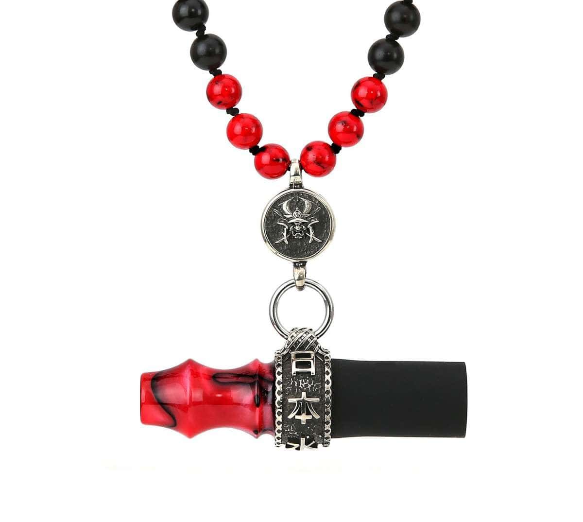 Boquilla Japona Hookah Samurai en resina premium con ornamentos samurái y caja de madera red