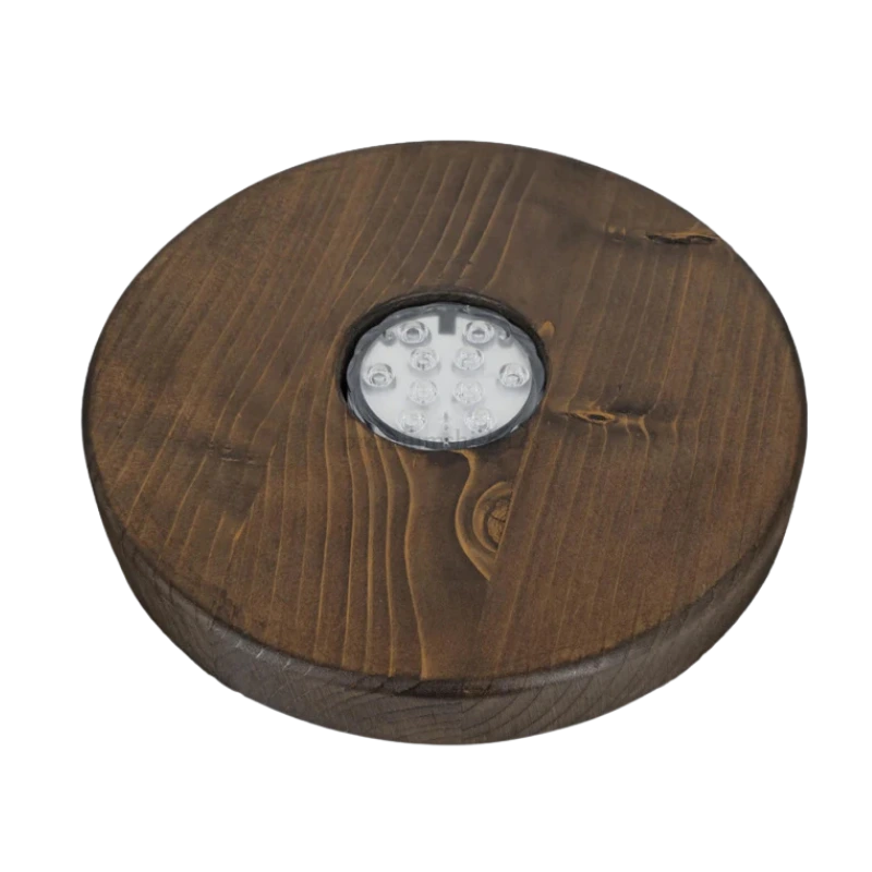 tapete de madera con LED para cachimba con mando a distancia y base iluminada