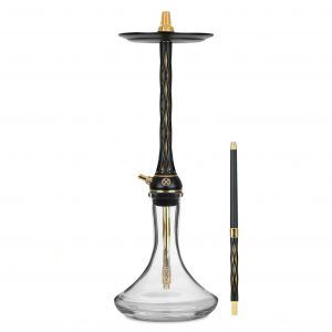 Cachimba Blade Hookah One M Black Gold rusa en negro y dorado con plato ajustable a presión y purga 360°