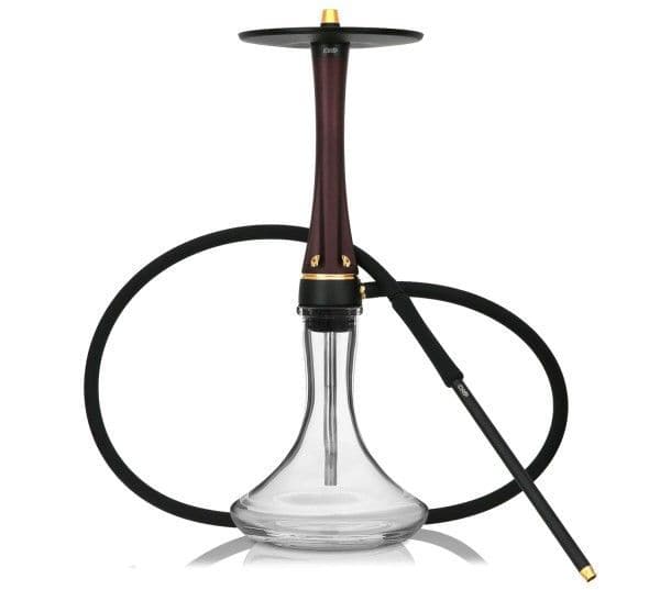 Cachimba CWP Hookah Qurion rusa de 52 cm en poliacetal y acero inoxidable con cámara tradicional, purga vertical efecto Tsunami, boquilla CWP, manguera soft touch y base rusa Clear en The Good Shisha