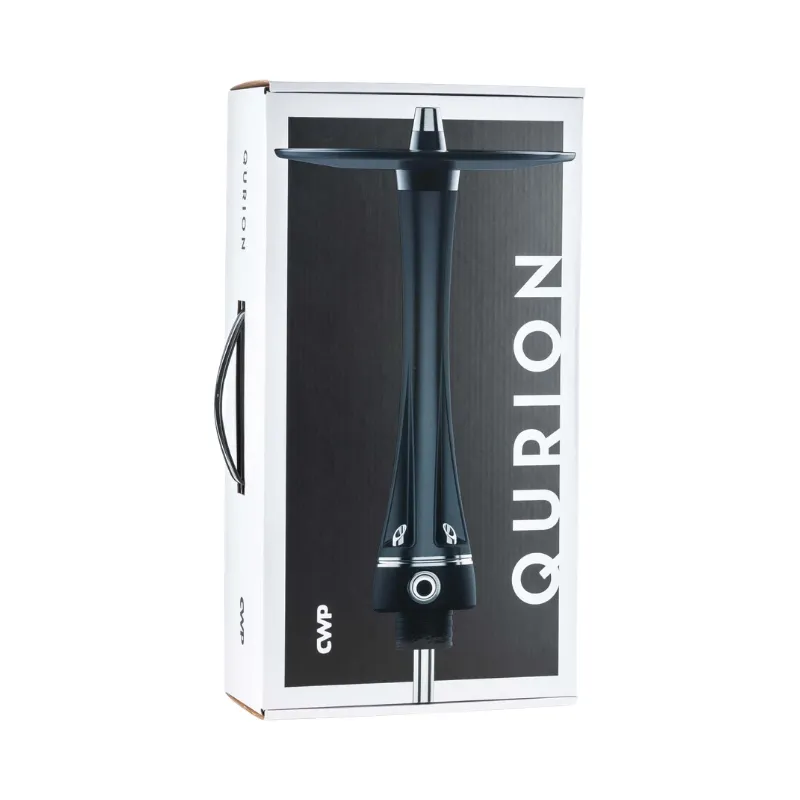 Cachimba CWP Hookah Qurion rusa de 52 cm en poliacetal y acero inoxidable con cámara tradicional, purga vertical efecto Tsunami, boquilla CWP, manguera soft touch y base rusa Clear en The Good Shisha