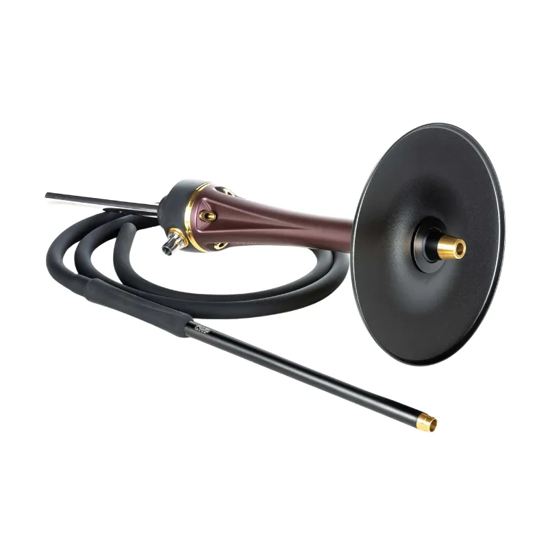 Cachimba CWP Hookah Qurion rusa de 52 cm en poliacetal y acero inoxidable con cámara tradicional, purga vertical efecto Tsunami, boquilla CWP, manguera soft touch y base rusa Clear en The Good Shisha