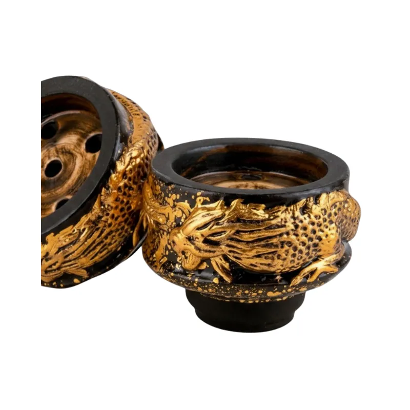 Cazoleta Geometry Gold Dragon Killer de mezcla de barro negro y blanco