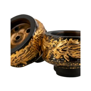 Cazoleta Geometry Gold Dragon Killer de mezcla de barro negro y blanco