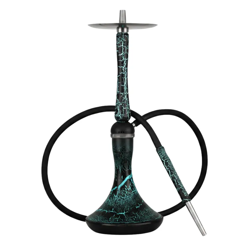 Cachimba Maverick Hookah 2.0 Cracle en negro y verde fosforito con madera tratada