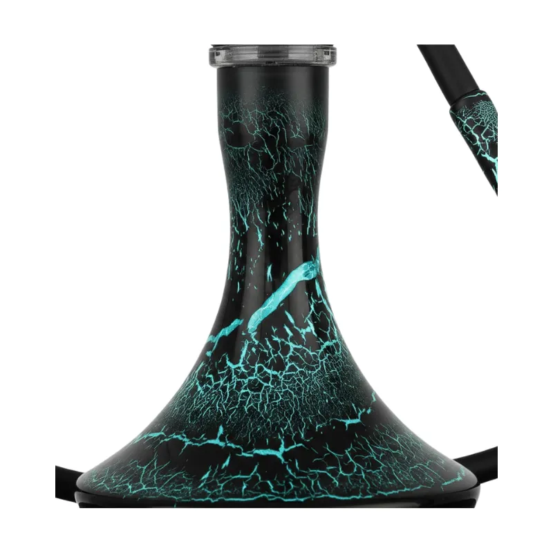 Cachimba Maverick Hookah 2.0 Cracle en negro y verde fosforito con madera tratada