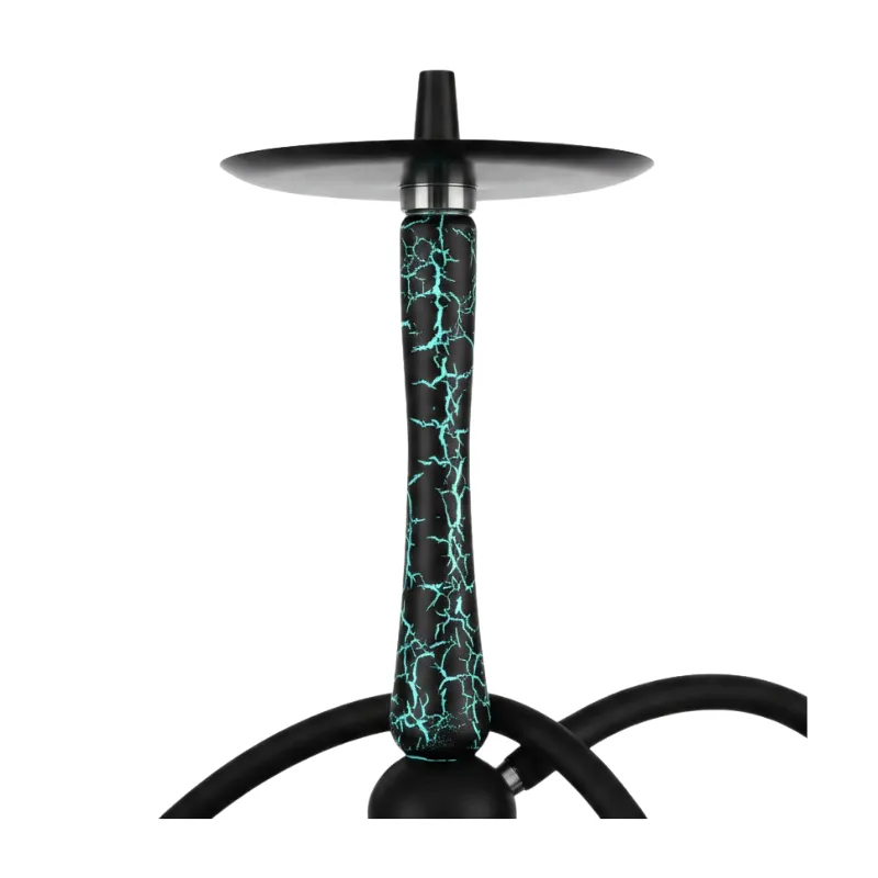 Cachimba Maverick Hookah 2.0 Cracle en negro y verde fosforito con madera tratada