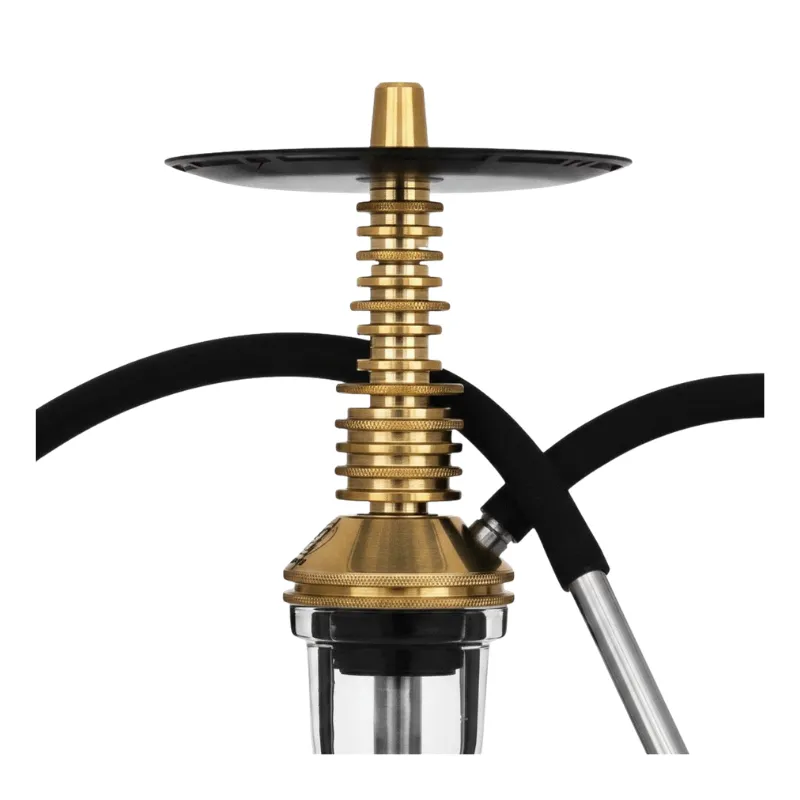 Cachimba VZ Hookah Custom Mini Brass en latón premium con recogedor de melaza integrado mastil