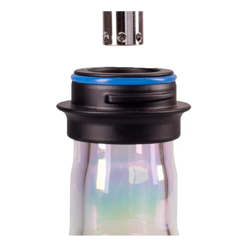Cachimba Amy Deluxe Little Zuri V2 mini de 34 cm en acero inoxidable con sistema click sin fugas base