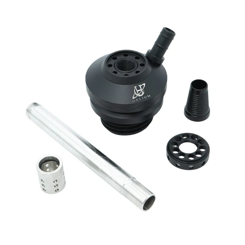 Cachimba Helium Elysium española en acero inoxidable con mástil de resina, 6 purgas distintas y mochila de transporte