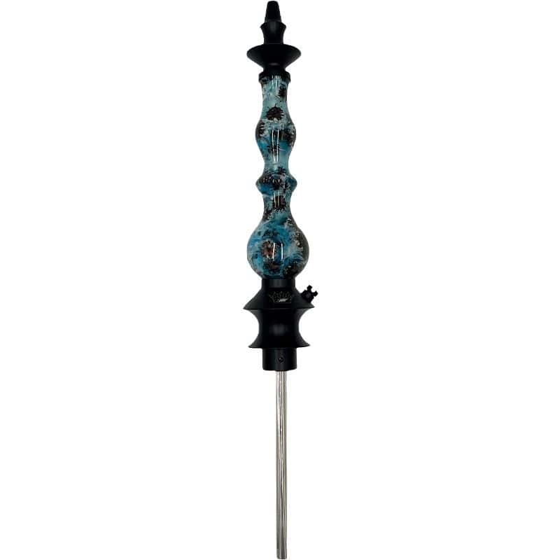 Regal Hookah Epoxy Queen Blue White Swirl Gumseed en resina epoxy con semillas de liquidambar