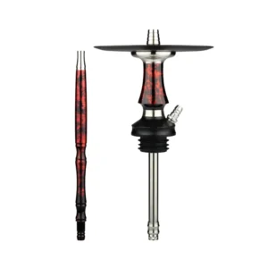 Cachimba Voodoo Smoke Down Micro Black Red rusa compacta de acero inoxidable, aluminio anodizado y polímero con acabado negro y rojo