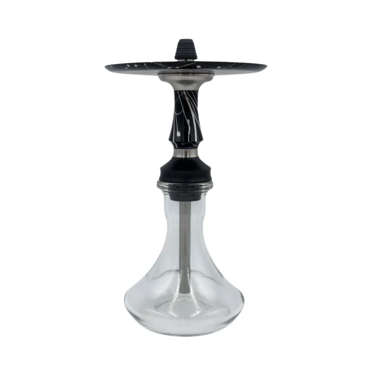 Voodoo Smoke Down Micro Black-Silver cachimba rusa compacta de acero inoxidable, aluminio anodizado y polímero con acabado negro y plateado