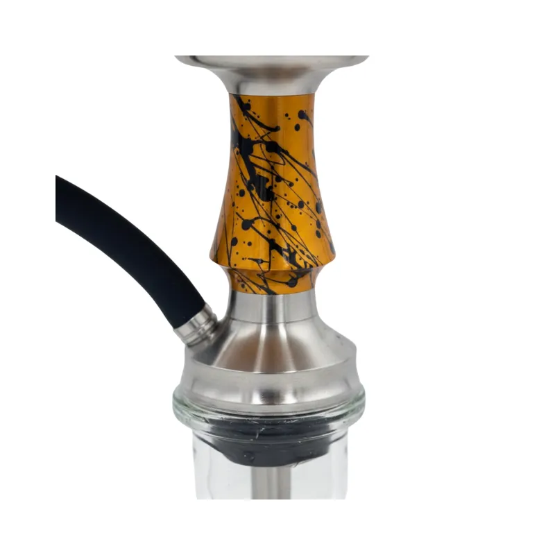 Voodoo Smoke Down Steel Micro Gold Black cachimba rusa compacta fabricada en acero inoxidable de primera calidad con base rusa mini