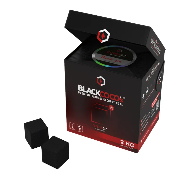 Carbón Blackcoco's 2kg 27+ natural con cubos más grandes hecho en Indonesia
