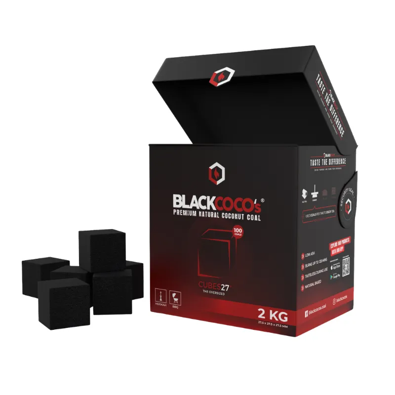 Carbón Blackcoco's 2kg 27+ natural con cubos más grandes hecho en Indonesia