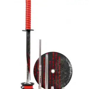 Cachimba El Bomber Katana rusa inspirada en universo Samurai con acero inoxidable y purga Tsunami vertical desmontada
