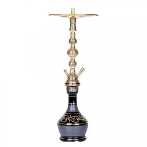 Cachimba El Nefes Pasha turca tradicional fabricada en latón sólido con tubo de inmersión en cobre soldado a la cámara y detalles únicos artesanales en el mástil en The Good Shisha