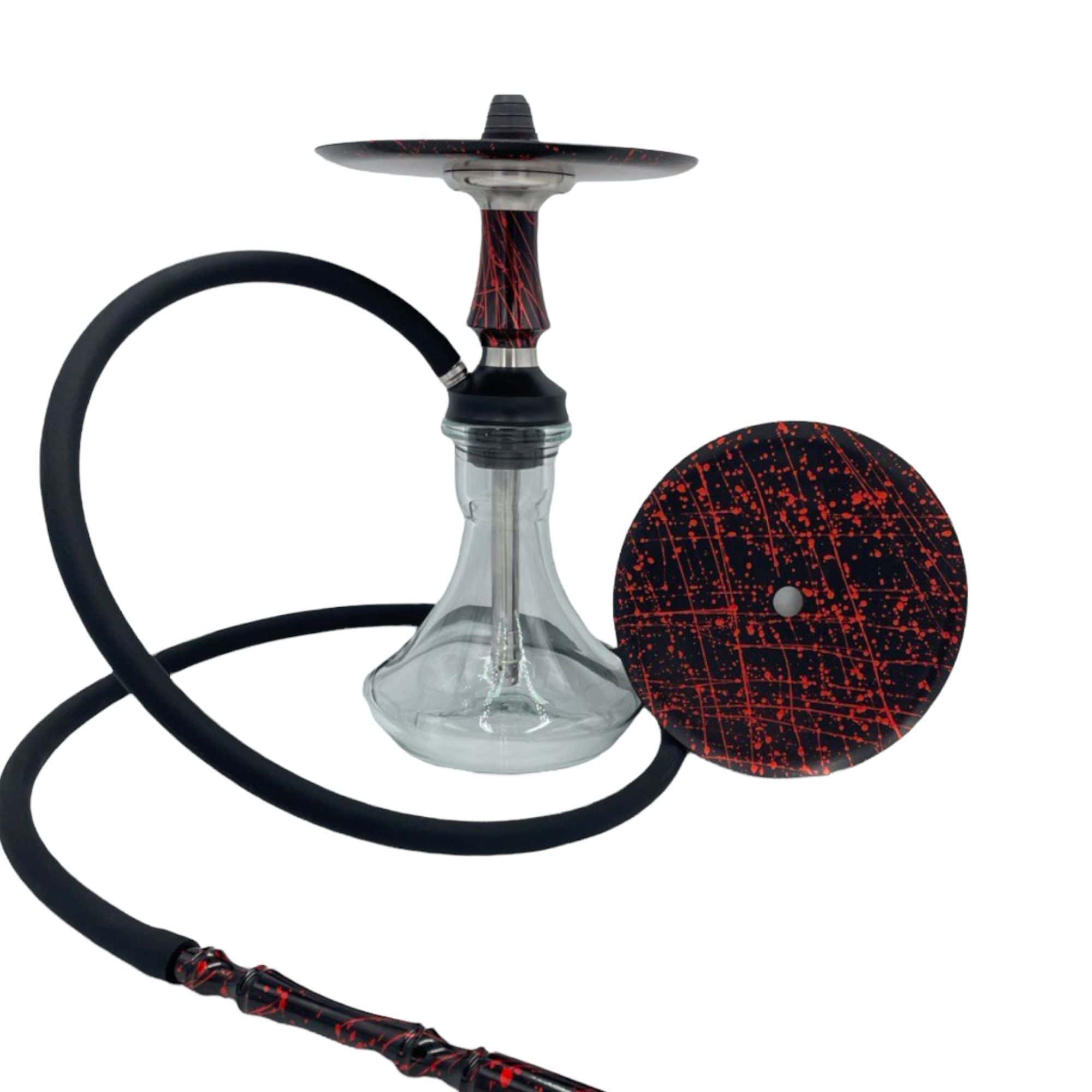Cachimba Voodoo Smoke Down Micro Black Red rusa compacta de acero inoxidable, aluminio anodizado y polímero con acabado negro y rojo