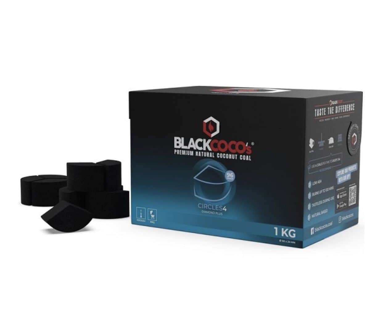 Carbón Blackcoco's Circles 1kg natural con triángulos más grandes hecho en Indonesia