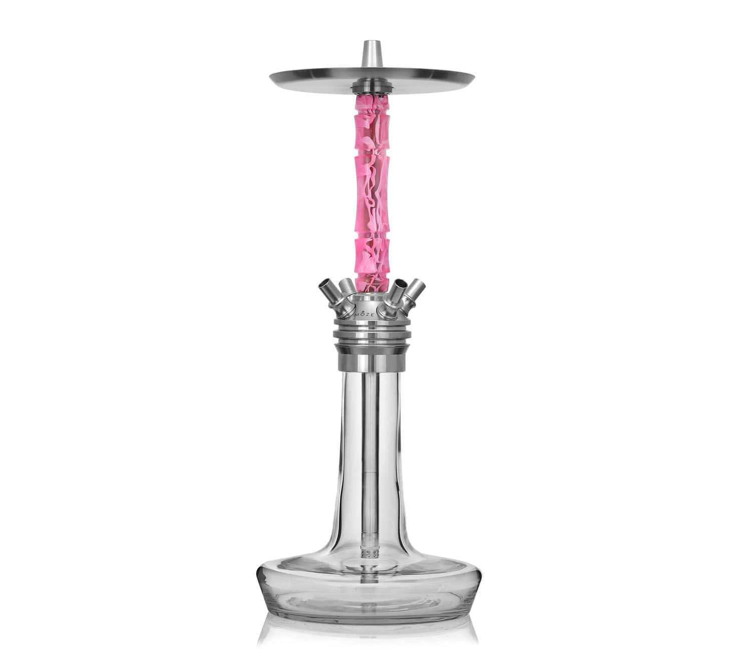 Cachimba Moze Varity Squad Silver Clear con mástil de resina epoxy y doble plato con grabado láser