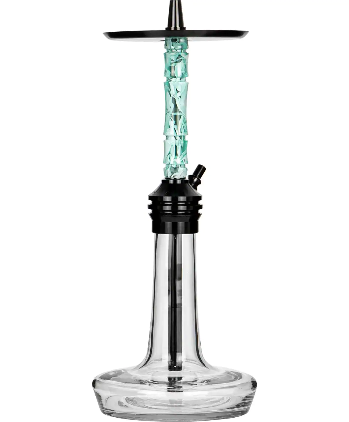 Cachimba Moze Varity Lounge Black Clear con base de cristal soplado y mástil de resina acrílica