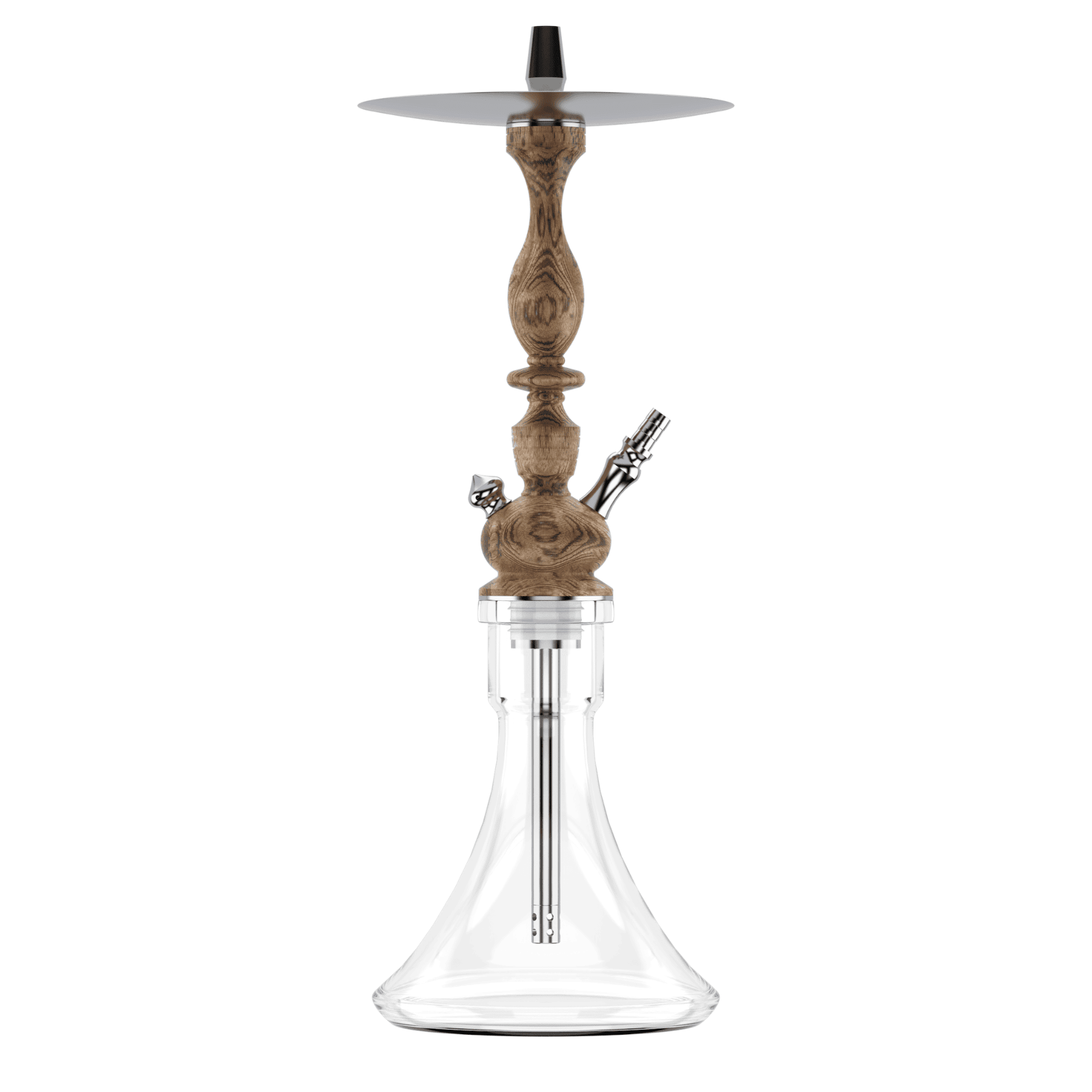 Cachimba MIG Tradi Wood de madera tratada con mástil de acero V2A y base de pirámide
